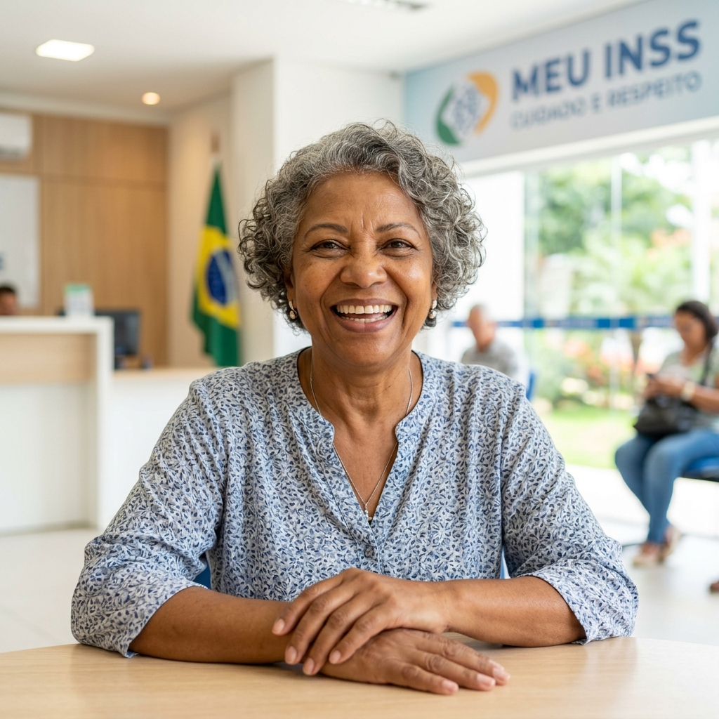Idosa sorrindo no INSS — BPC LOAS